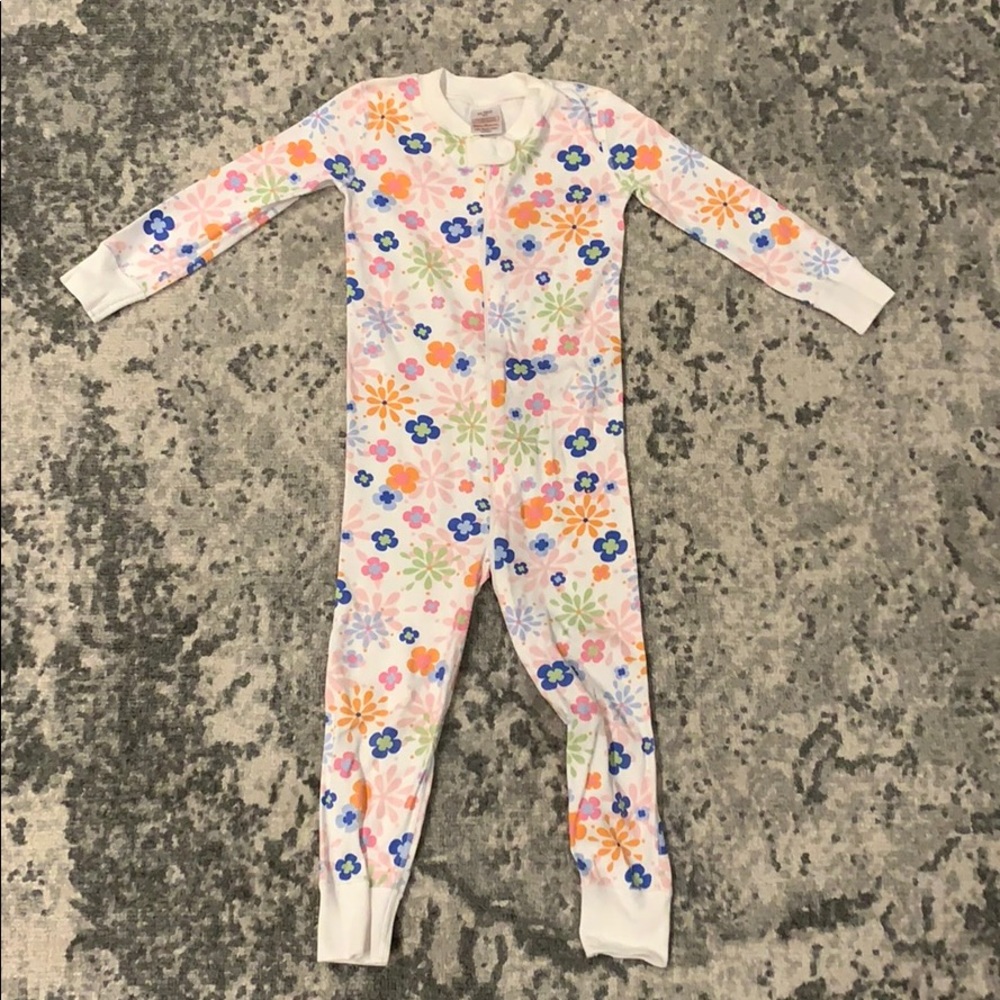 Hanna Andersson Floral One Piece Zipper Pjs Size 3